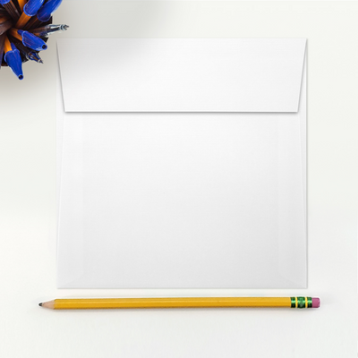 White Linen 32lb 6 1/4 x 6 1/4 Square Envelopes with Peel & Seal