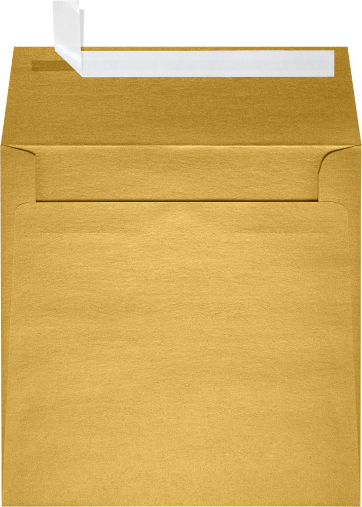 Gold Metallic 32lb 6 1/2 x 6 1/2 Square Envelopes with Peel & Seal