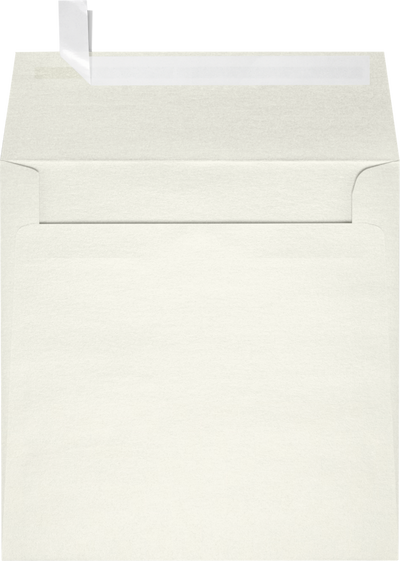 White Quartz Metallic 32lb 6 1/2 x 6 1/2 Square Envelopes with Peel & Seal