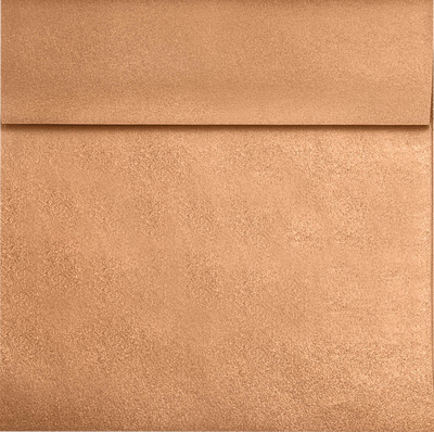 Copper Brown Metallic 32lb 6 1/2 x 6 1/2 Square Envelopes with Peel & Seal