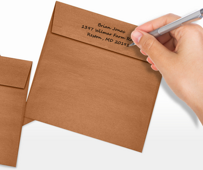 Copper Brown Metallic 32lb 6 1/2 x 6 1/2 Square Envelopes with Peel & Seal