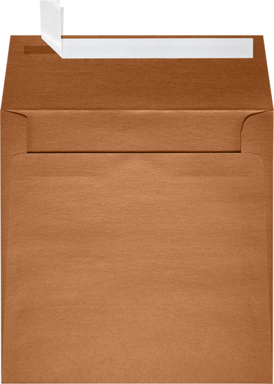 Copper Brown Metallic 32lb 6 1/2 x 6 1/2 Square Envelopes with Peel & Seal