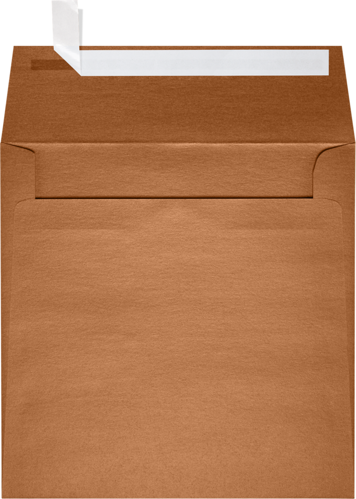 Copper Brown Metallic 32lb 6 1/2 x 6 1/2 Square Envelopes with Peel & Seal