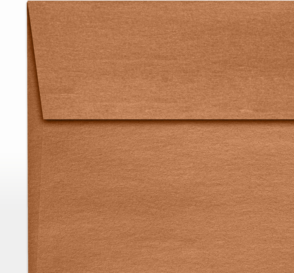 Copper Brown Metallic 32lb 6 1/2 x 6 1/2 Square Envelopes with Peel & Seal