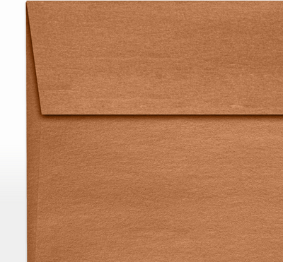 Copper Brown Metallic 32lb 6 1/2 x 6 1/2 Square Envelopes with Peel & Seal