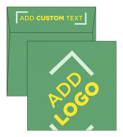 Holiday Green 32lb 6 1/2 x 6 1/2 Square Envelopes with Peel & Seal