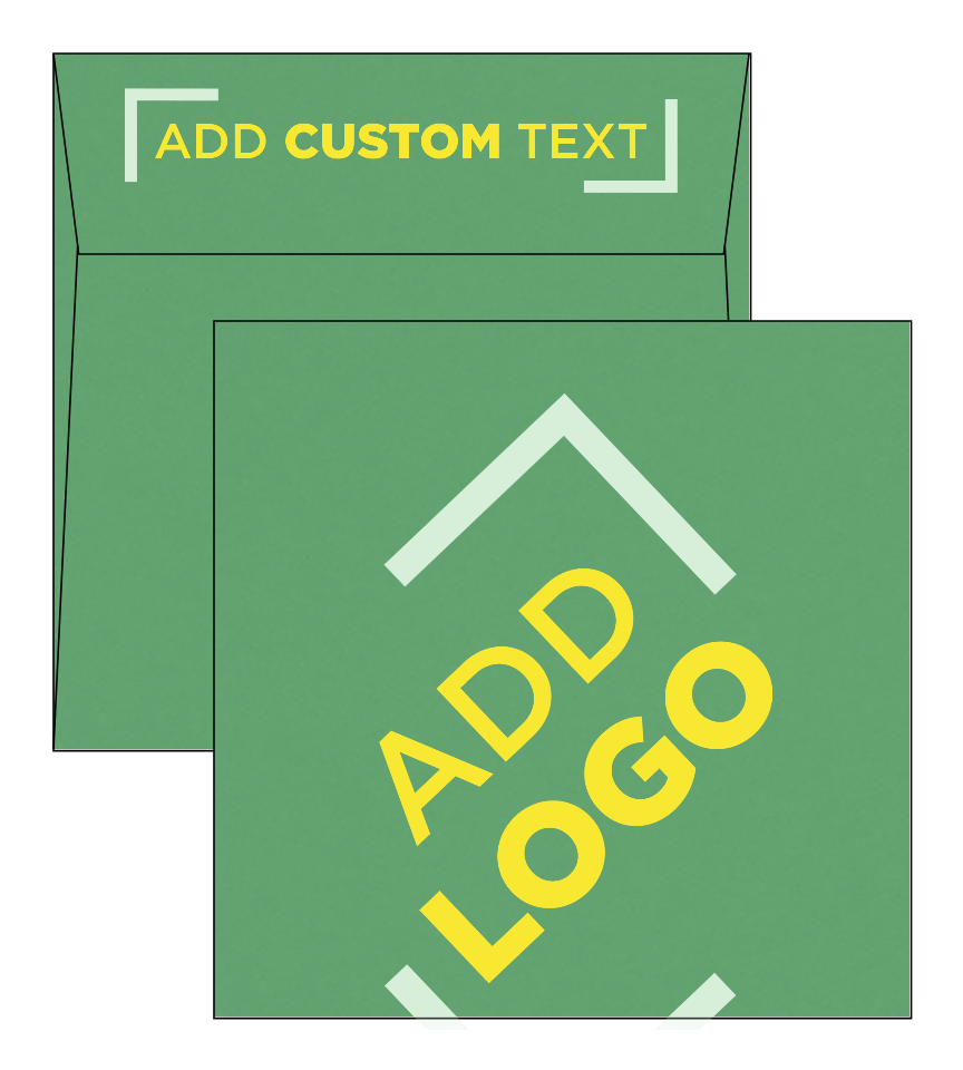 Holiday Green 32lb 6 1/2 x 6 1/2 Square Envelopes with Peel & Seal