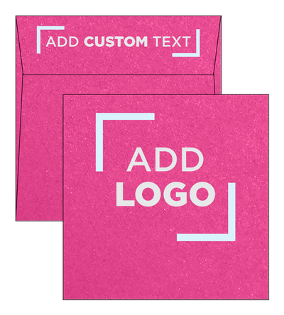 Azalea Fuchsia Pink Metallic 32lb 6 1/2 x 6 1/2 Square Envelopes with Peel & Seal