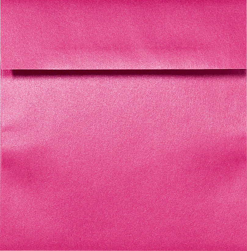 Azalea Fuchsia Pink Metallic 32lb 6 1/2 x 6 1/2 Square Envelopes with Peel & Seal