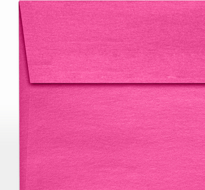Azalea Fuchsia Pink Metallic 32lb 6 1/2 x 6 1/2 Square Envelopes with Peel & Seal