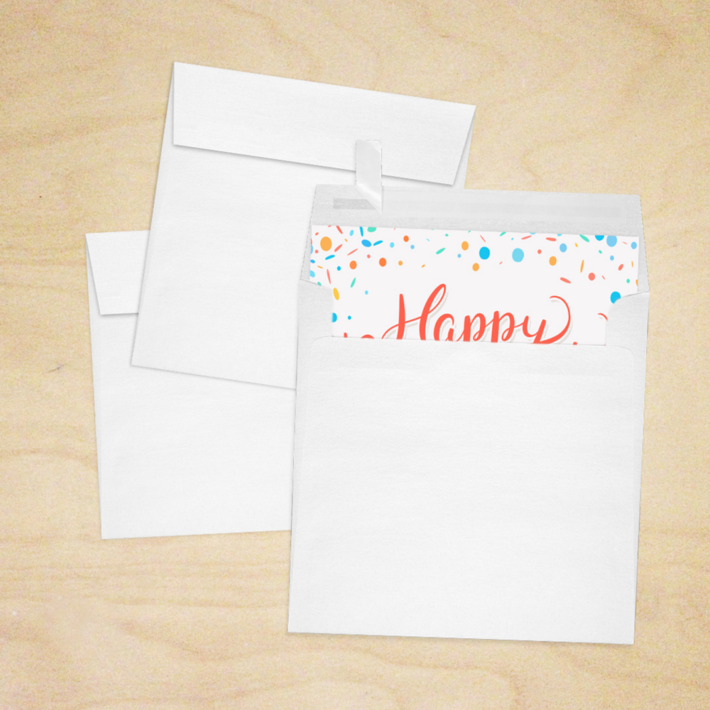 Crystal White Metallic 32lb 6 1/2 x 6 1/2 Square Envelopes with Peel & Seal