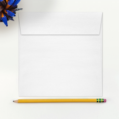 Crystal White Metallic 32lb 6 1/2 x 6 1/2 Square Envelopes with Peel & Seal