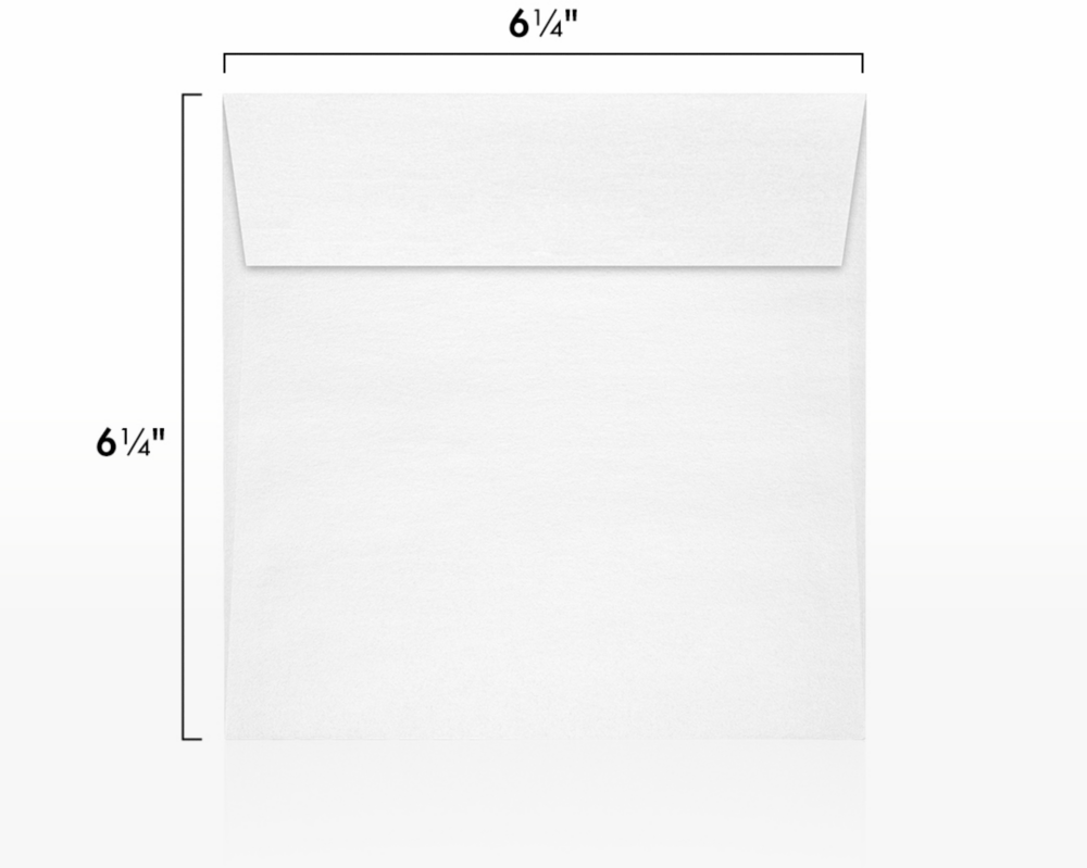 Crystal White Metallic 32lb 6 1/2 x 6 1/2 Square Envelopes with Peel & Seal