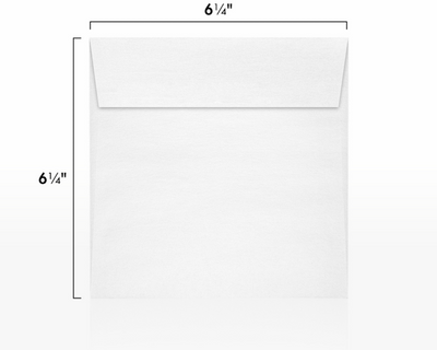 Crystal White Metallic 32lb 6 1/2 x 6 1/2 Square Envelopes with Peel & Seal