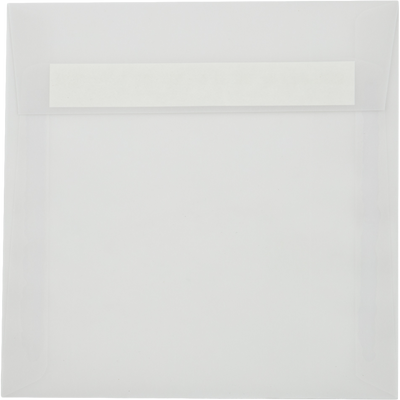 Clear Translucent 30lb 6 1/2 x 6 1/2 Square Envelopes with Peel & Seal