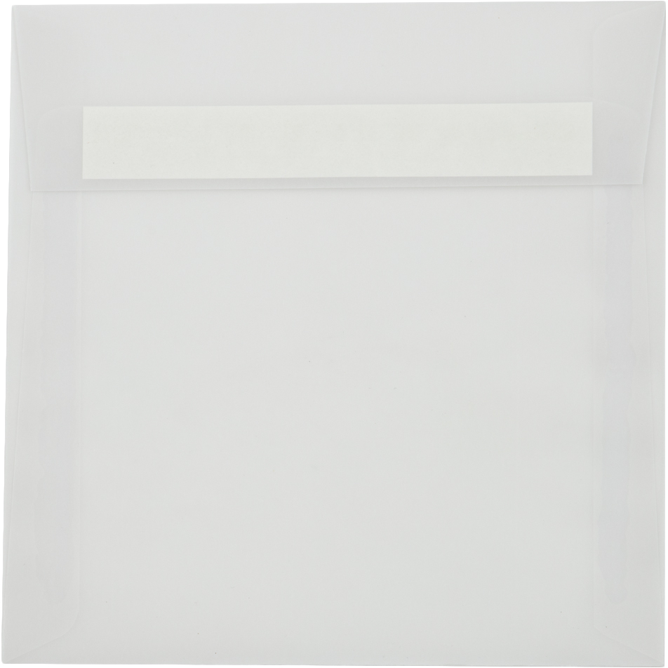 Clear Translucent 30lb 6 1/2 x 6 1/2 Square Envelopes with Peel & Seal