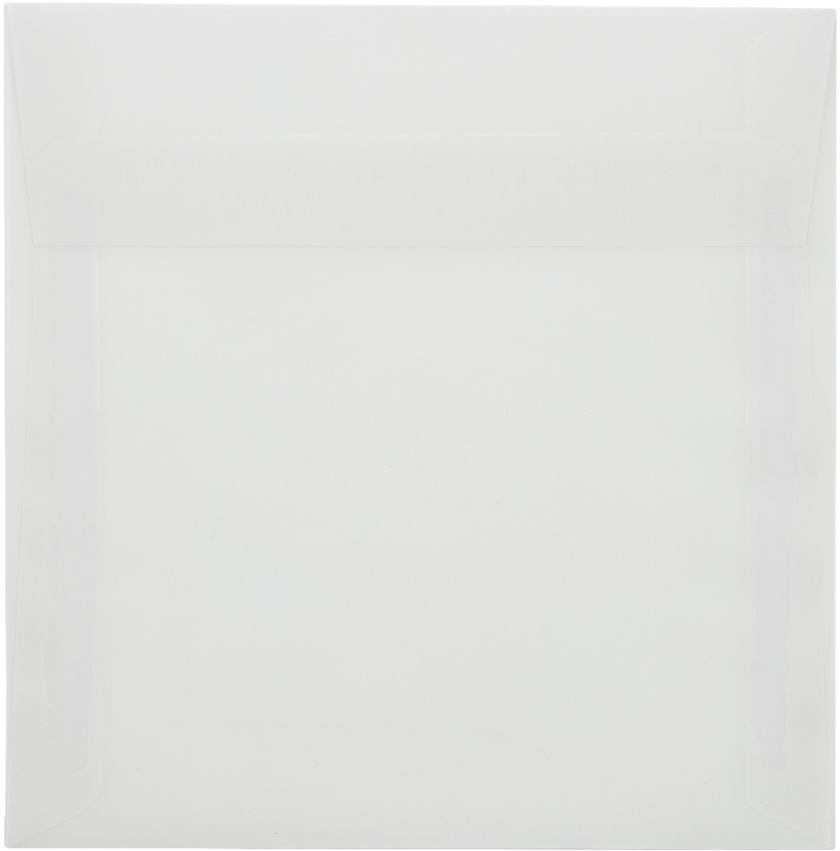 Clear Translucent 30lb 6 1/2 x 6 1/2 Square Envelopes with Peel & Seal