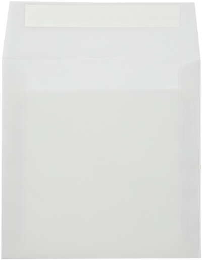 Clear Translucent 30lb 6 1/2 x 6 1/2 Square Envelopes with Peel & Seal