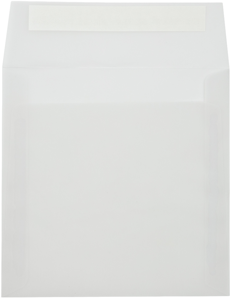 Clear Translucent 30lb 6 1/2 x 6 1/2 Square Envelopes with Peel & Seal