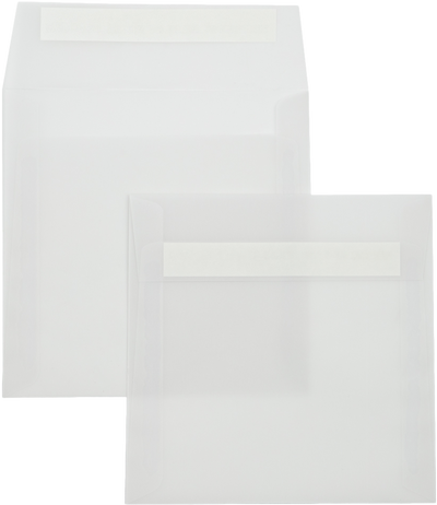 Clear Translucent 30lb 6 1/2 x 6 1/2 Square Envelopes with Peel & Seal