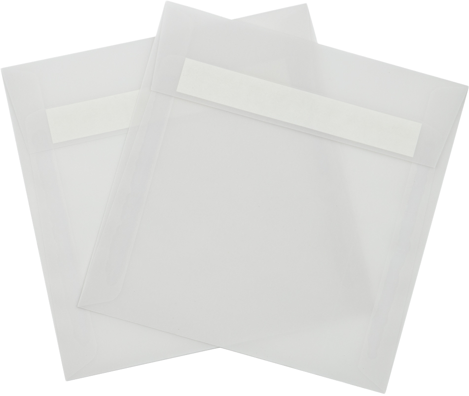 Clear Translucent 30lb 6 1/2 x 6 1/2 Square Envelopes with Peel & Seal