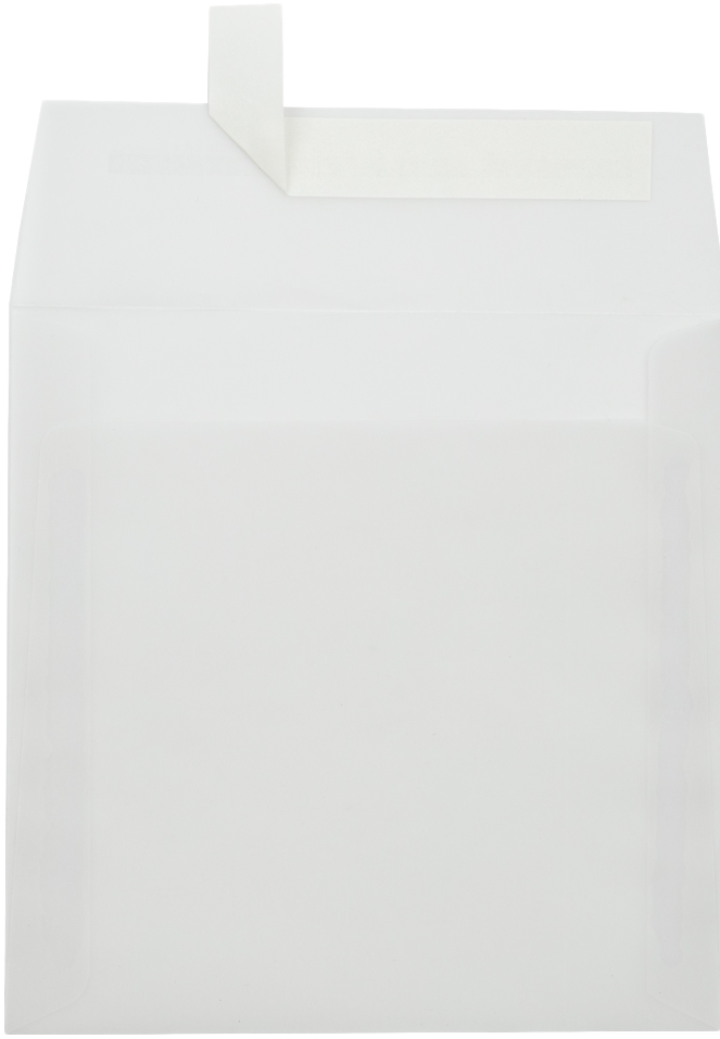 Clear Translucent 30lb 6 1/2 x 6 1/2 Square Envelopes with Peel & Seal