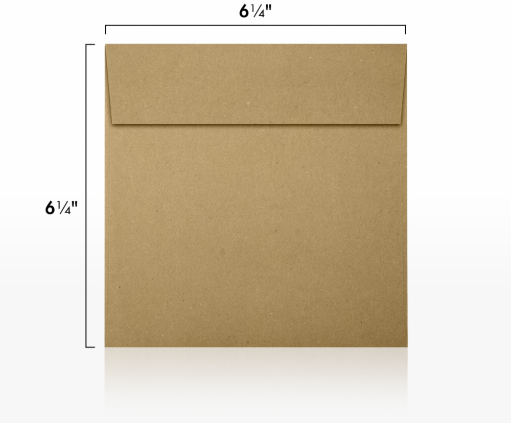 Grocery Bag 28lb 6 1/2 x 6 1/2 Square Envelopes with Peel & Seal