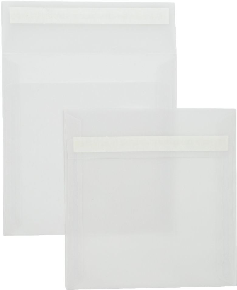 Clear Translucent 30lb 7 x 7 Square Envelopes with Peel & Seal