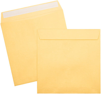 Gold Metallic 32lb 8 x 8 Square Envelopes with Peel & Seal