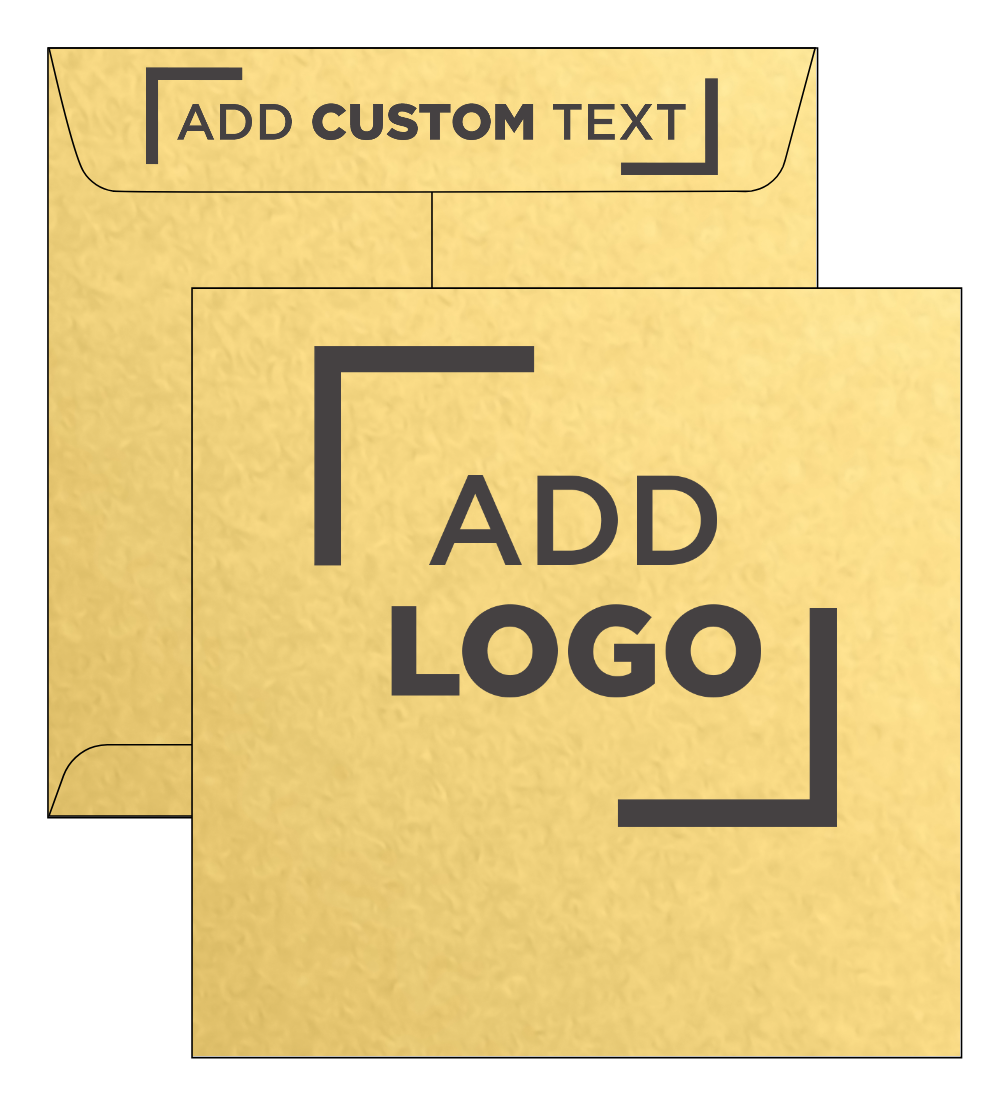 Gold Metallic 32lb 8 x 8 Square Envelopes with Peel & Seal