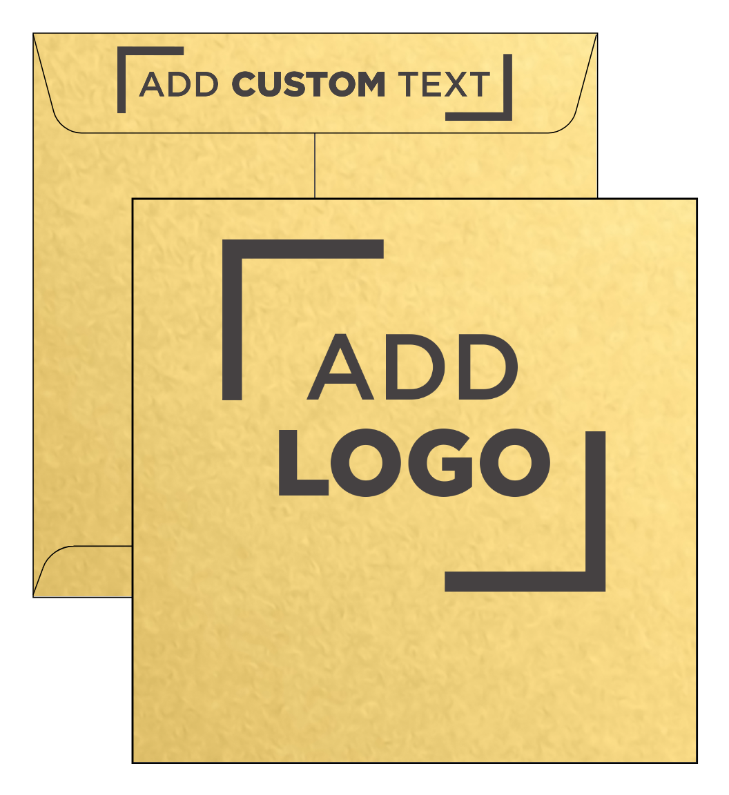 Gold Metallic 32lb 8 1/2 x 8 1/2 Square Envelopes with Peel & Seal