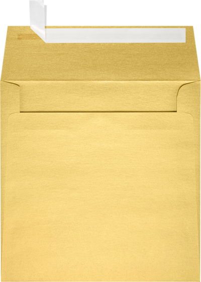 Gold Metallic 32lb 8 1/2 x 8 1/2 Square Envelopes with Peel & Seal
