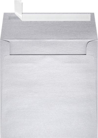 Silver Metallic 32lb 9 x 9 Square Envelopes with Peel & Seal