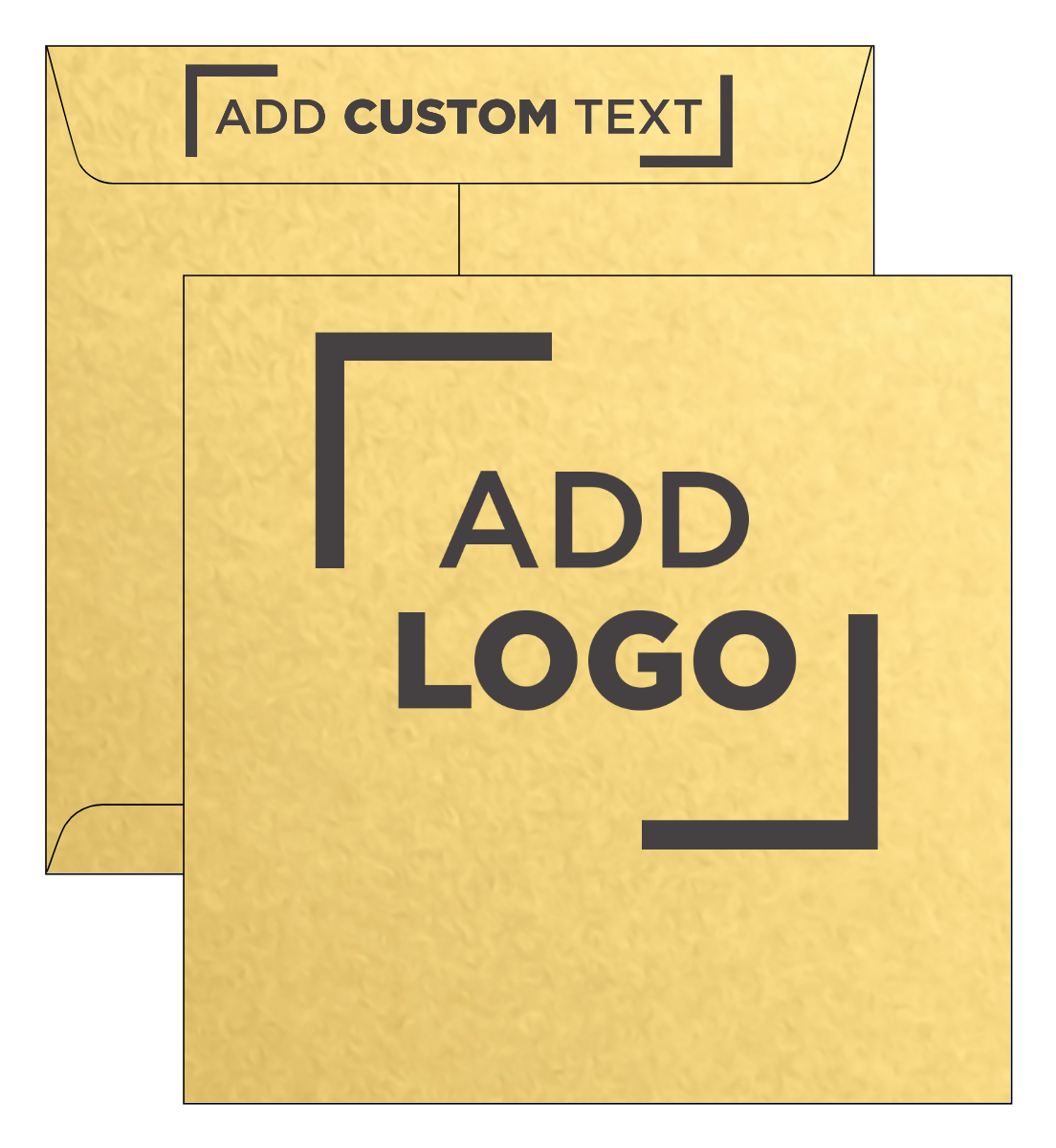 Gold Metallic 32lb 9 x 9 Square Envelopes with Peel & Seal