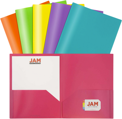 Assorted Fashion 9 x 12 Plastic Pop Folders - 6 Pack
