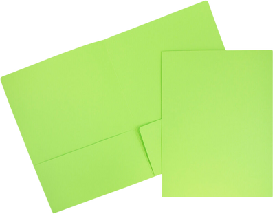 Lime Green 9 x 12 Matte Folders