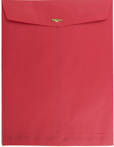 Red 24lb 10 x 13 Open End Envelopes with Clasp