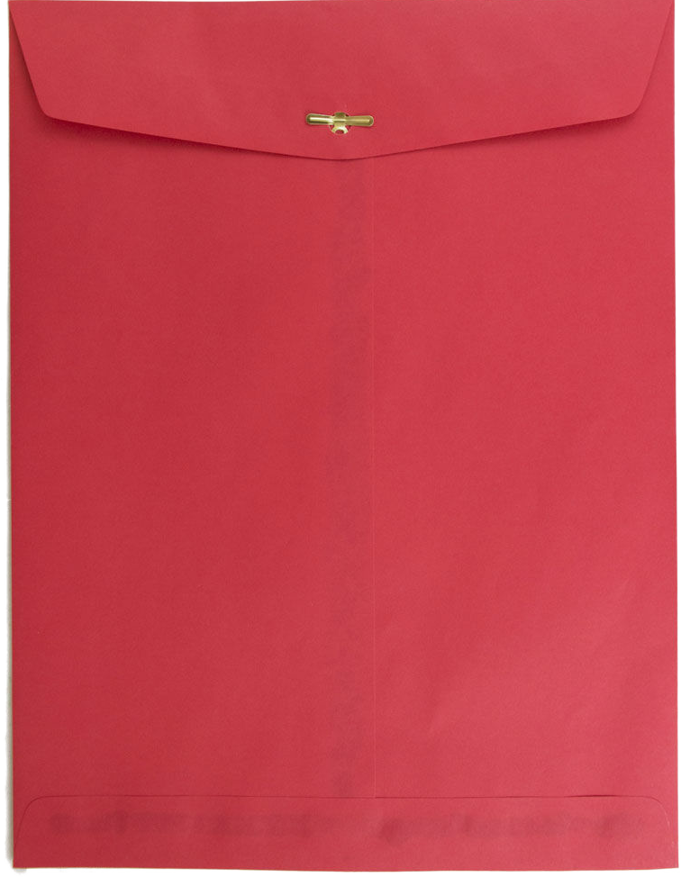 Red 24lb 10 x 13 Open End Envelopes with Clasp