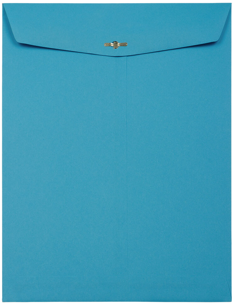 Pool Blue 24lb 10 x 13 Open End Envelopes with Clasp