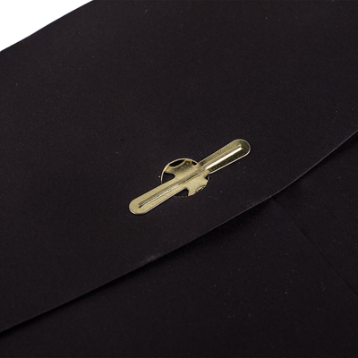 Smooth Midnight Black 24lb 10 x 13 Open End Envelopes with Clasp