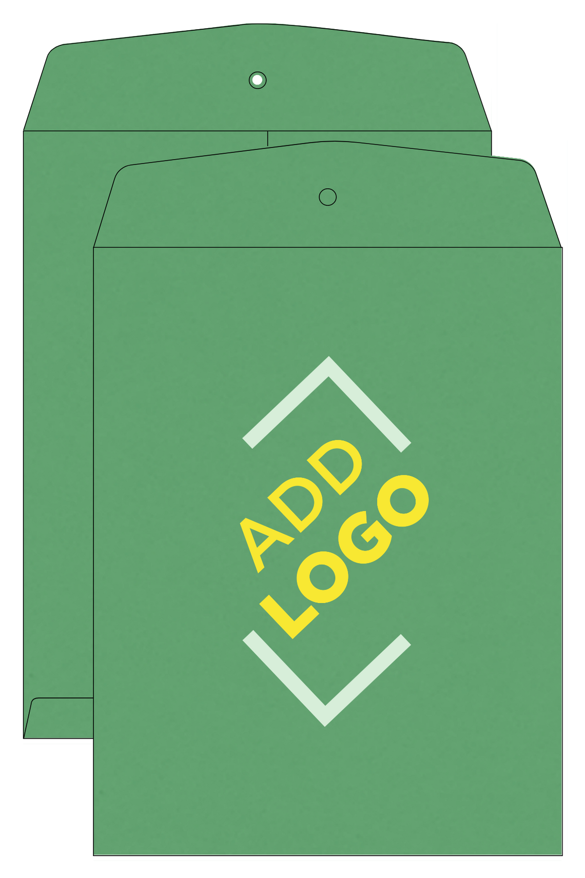 Holiday Green 24lb 10 x 13 Open End Envelopes with Clasp