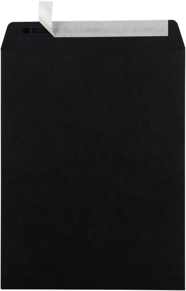 Smooth Midnight Black 32lb 10 x 13 Open End Envelopes with Peel & Seal