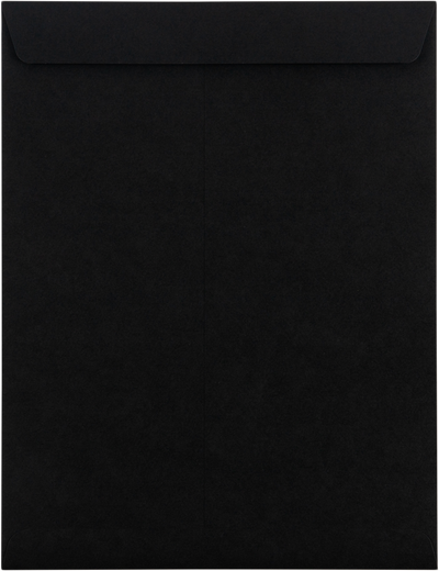 Smooth Midnight Black 32lb 10 x 13 Open End Envelopes with Peel & Seal