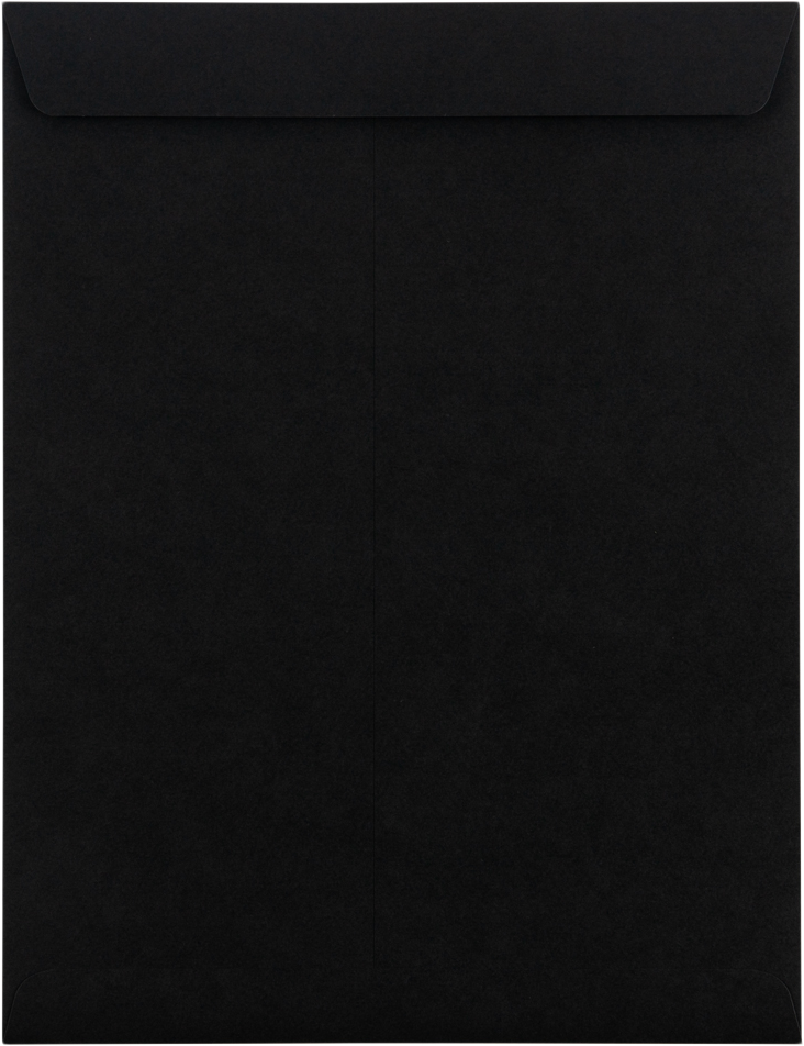 Smooth Midnight Black 32lb 10 x 13 Open End Envelopes with Peel & Seal