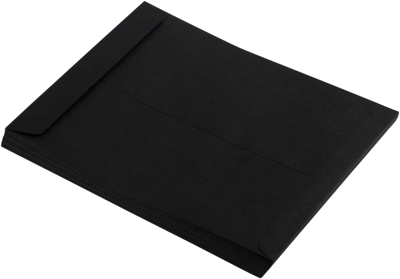 Smooth Midnight Black 32lb 10 x 13 Open End Envelopes with Peel & Seal