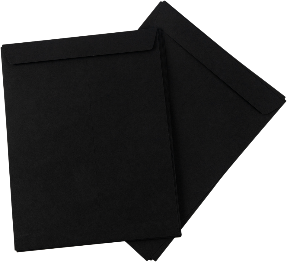 Smooth Midnight Black 32lb 10 x 13 Open End Envelopes with Peel & Seal
