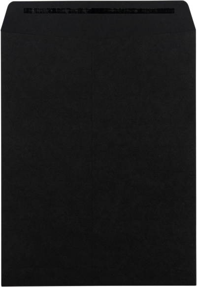 Smooth Midnight Black 32lb 10 x 13 Open End Envelopes with Peel & Seal