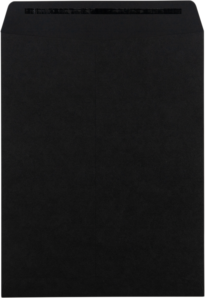 Smooth Midnight Black 32lb 10 x 13 Open End Envelopes with Peel & Seal