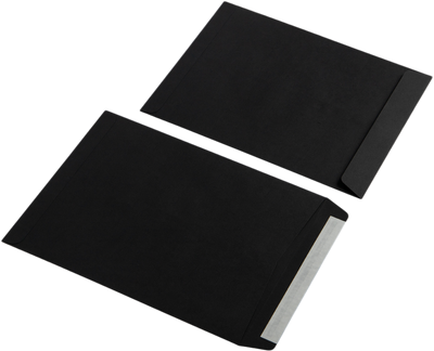Smooth Midnight Black 32lb 10 x 13 Open End Envelopes with Peel & Seal