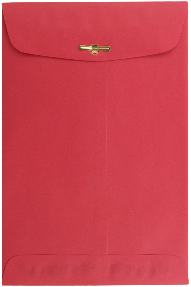 Red 24lb 6 x 9 Open End Envelopes with Clasp
